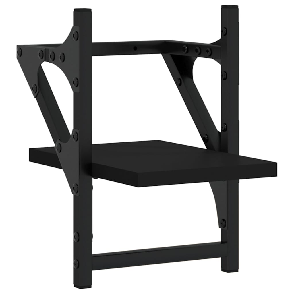 Rafturi de perete cu bare, 2 buc, negru, 20x25x30 cm GartenMobel Dekor