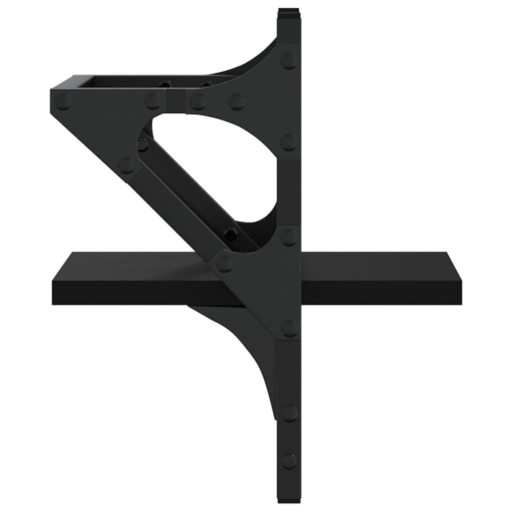 Rafturi de perete cu bare, 2 buc, negru, 20x25x30 cm GartenMobel Dekor
