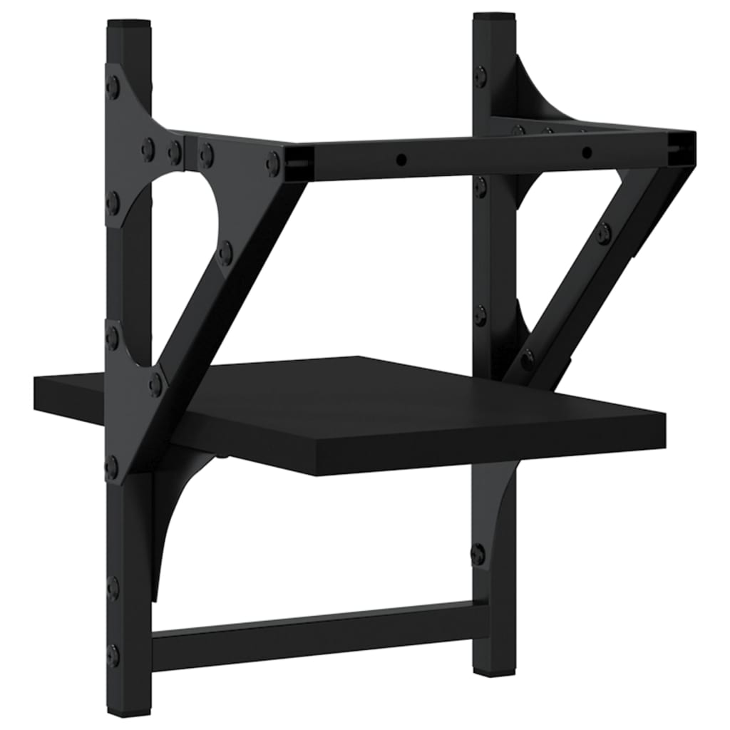 Rafturi de perete cu bare, 2 buc, negru, 20x25x30 cm GartenMobel Dekor