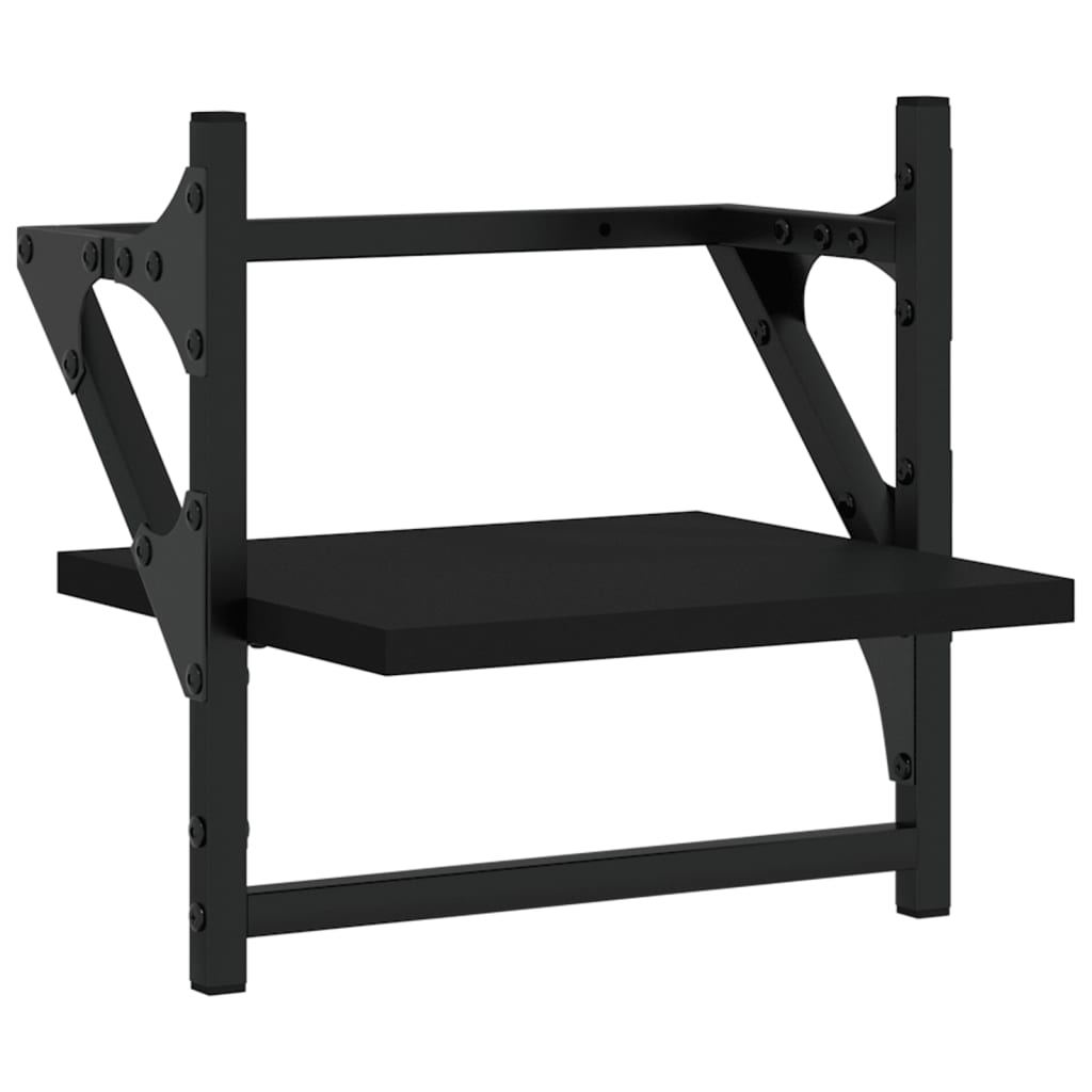 Rafturi de perete cu bare, 2 buc, negru, 30x25x30 cm GartenMobel Dekor