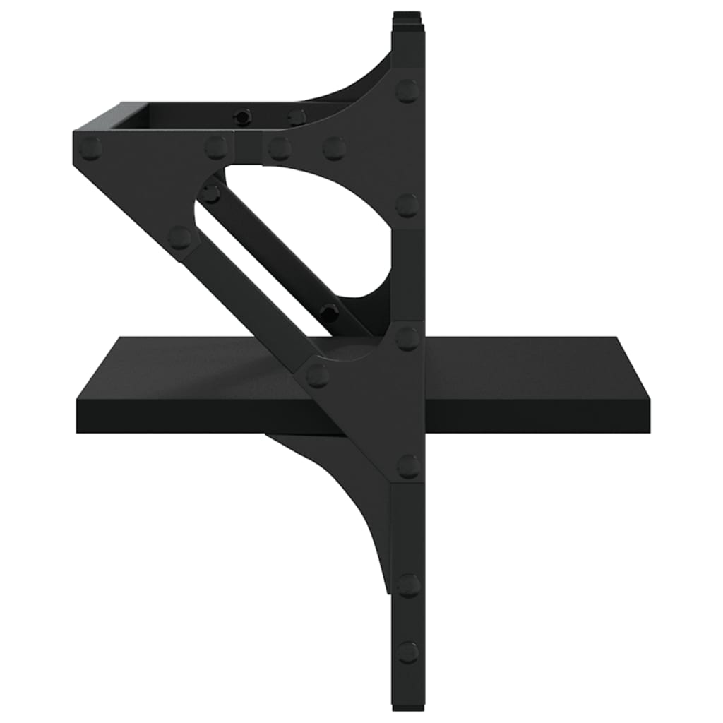 Rafturi de perete cu bare, 2 buc, negru, 30x25x30 cm GartenMobel Dekor
