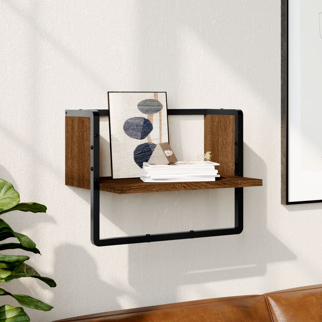 Raft de perete cu bare, stejar maro, 40x25x30 cm GartenMobel Dekor
