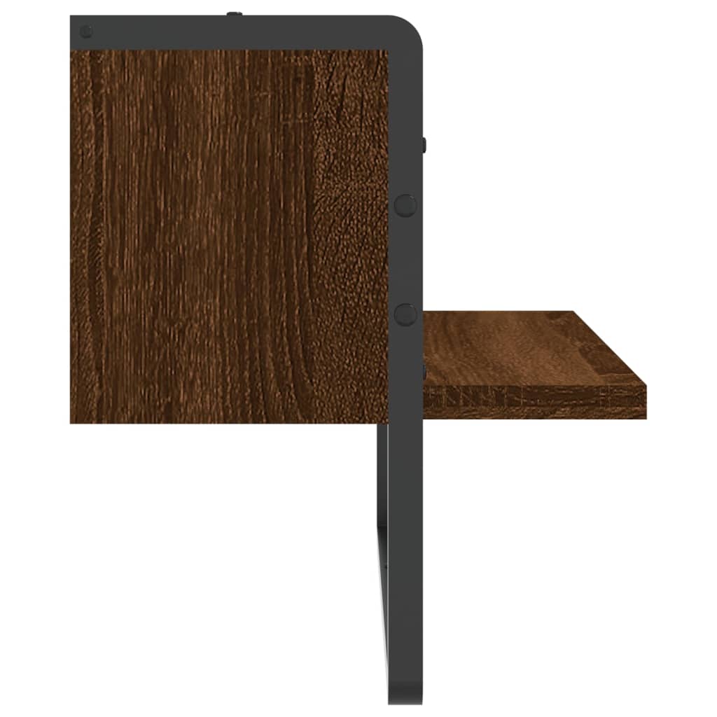 Raft de perete cu bare, stejar maro, 40x25x30 cm GartenMobel Dekor