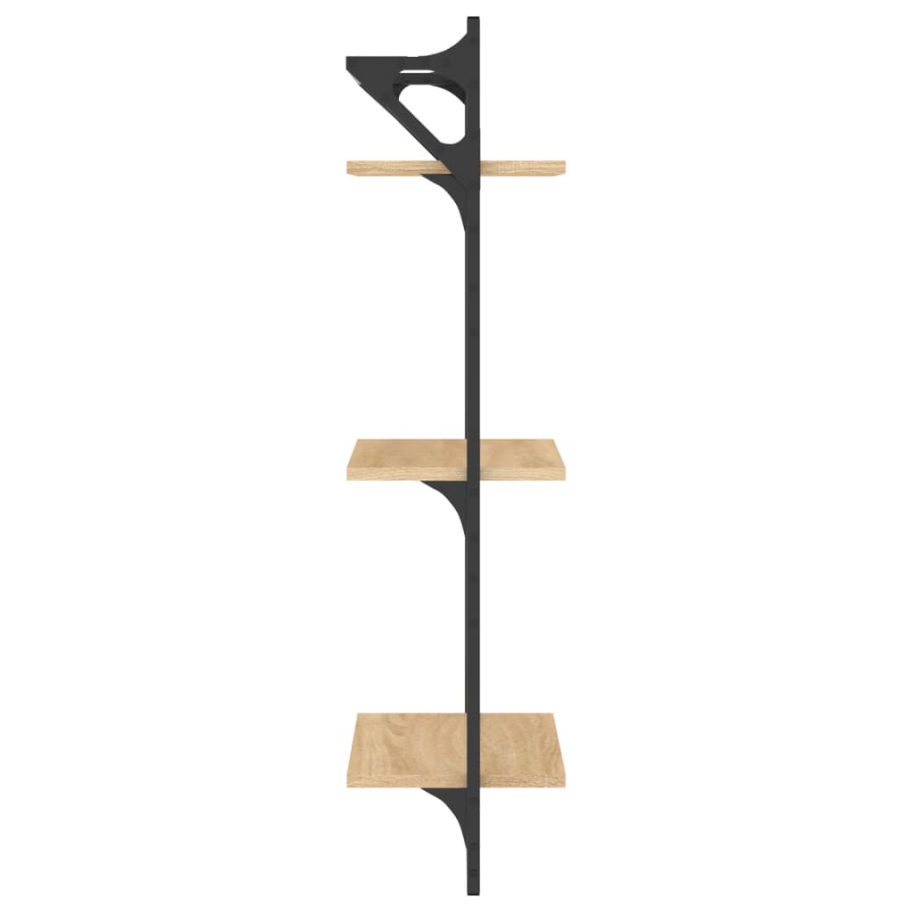Rafturi perete 3 niveluri/bare 2 buc stejar sonoma 30x25x100cm GartenMobel Dekor
