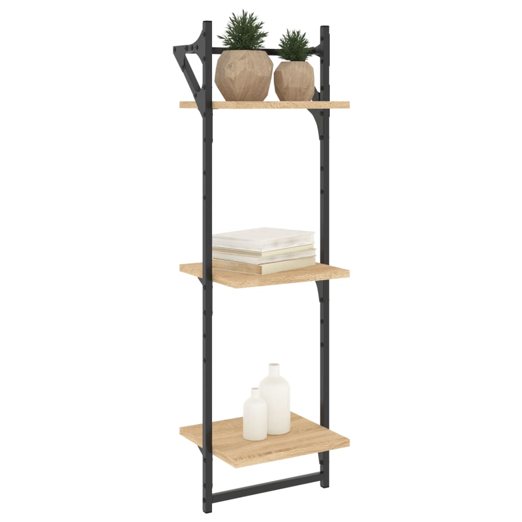 Rafturi perete 3 niveluri/bare 2 buc stejar sonoma 30x25x100cm GartenMobel Dekor
