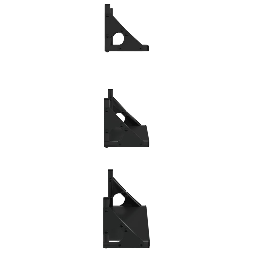 Set rafturi de perete, 3 buc., negru, lemn prelucrat GartenMobel Dekor