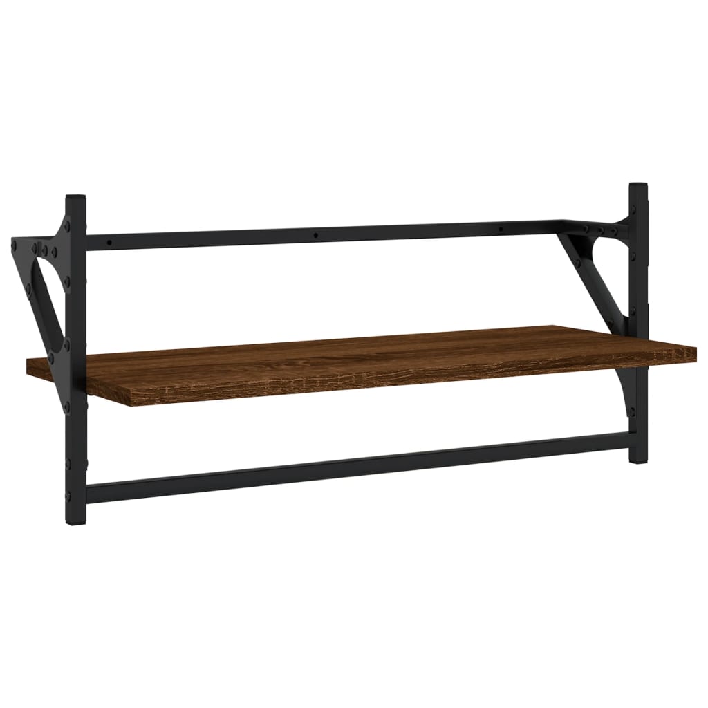 Set rafturi de perete cu bare, 4 buc., stejar maro, lemn GartenMobel Dekor