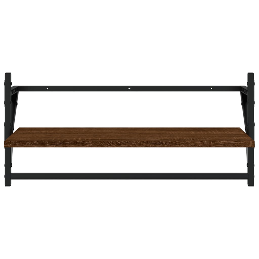 Set rafturi de perete cu bare, 4 buc., stejar maro, lemn GartenMobel Dekor