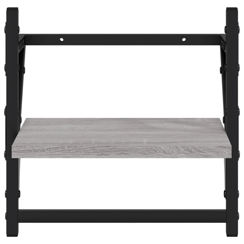 Set rafturi perete cu bare, 4 buc., gri sonoma, lemn prelucrat GartenMobel Dekor