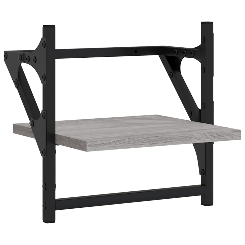 Set rafturi perete cu bare, 4 buc., gri sonoma, lemn prelucrat GartenMobel Dekor