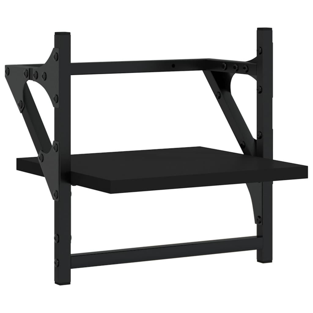 Set rafturi perete cu bare, 4 buc. negru lemn prelucrat GartenMobel Dekor