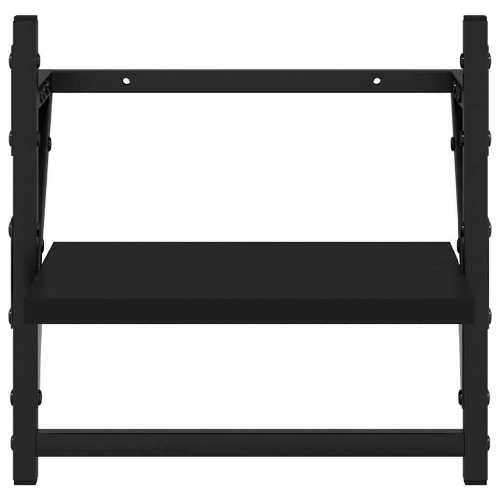 Set rafturi perete cu bare, 4 buc. negru lemn prelucrat GartenMobel Dekor