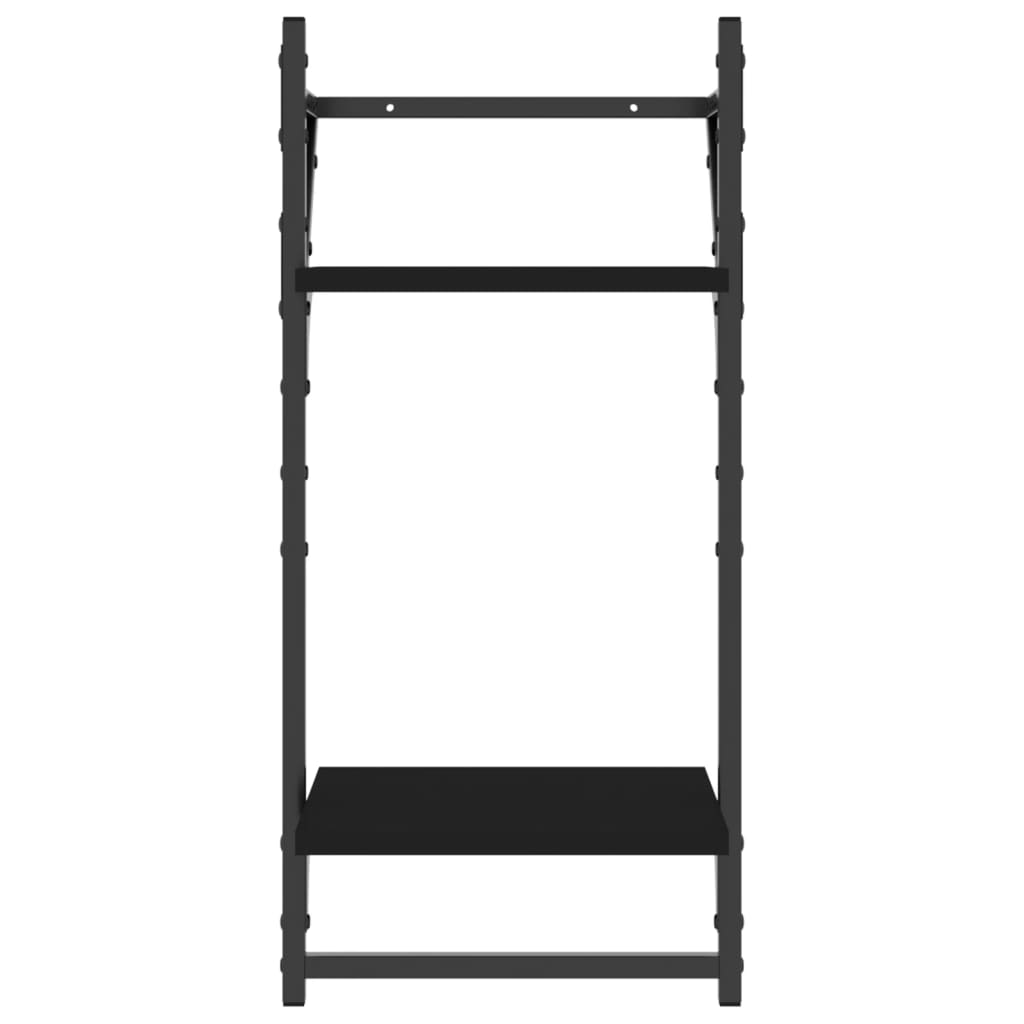 Set rafturi perete cu bare, 4 buc. negru lemn prelucrat GartenMobel Dekor