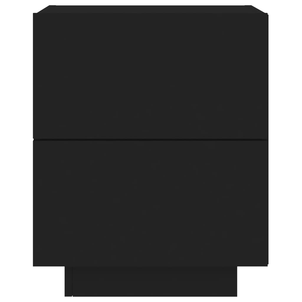 Noptieră cu lumini LED, negru, lemn prelucrat GartenMobel Dekor