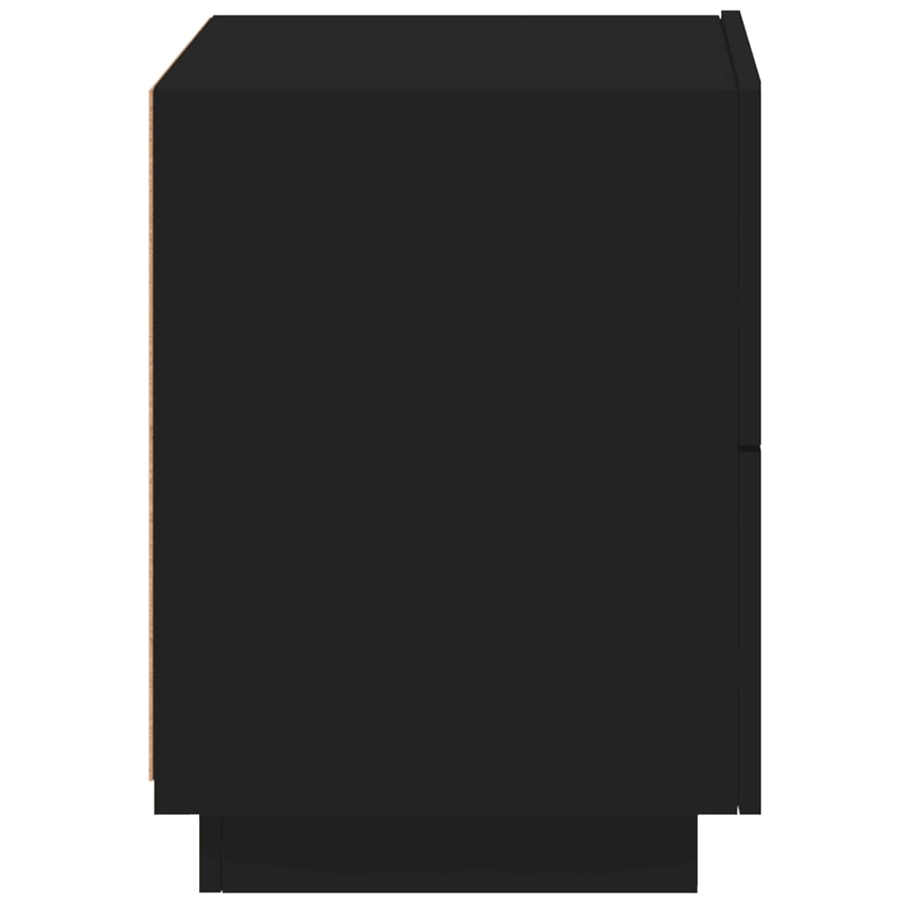 Noptieră cu lumini LED, negru, lemn prelucrat GartenMobel Dekor
