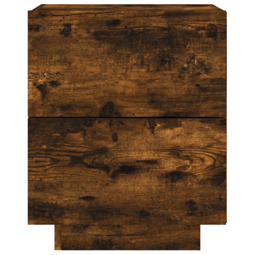 Noptieră cu lumini LED, stejar fumuriu, lemn prelucrat GartenMobel Dekor