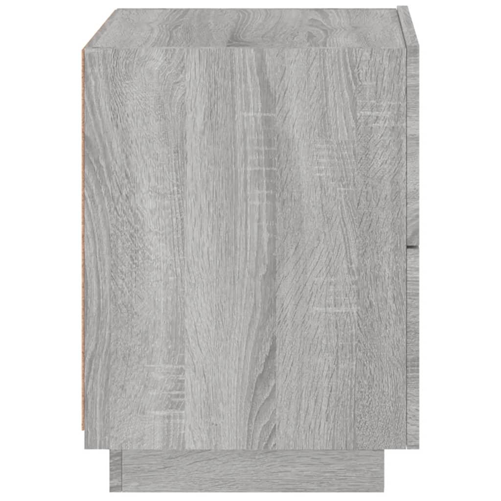 Noptiere cu lumini LED, 2 buc., sonoma gri, lemn prelucrat GartenMobel Dekor
