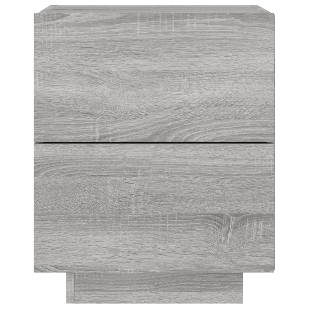 Noptiere cu lumini LED, 2 buc., sonoma gri, lemn prelucrat GartenMobel Dekor