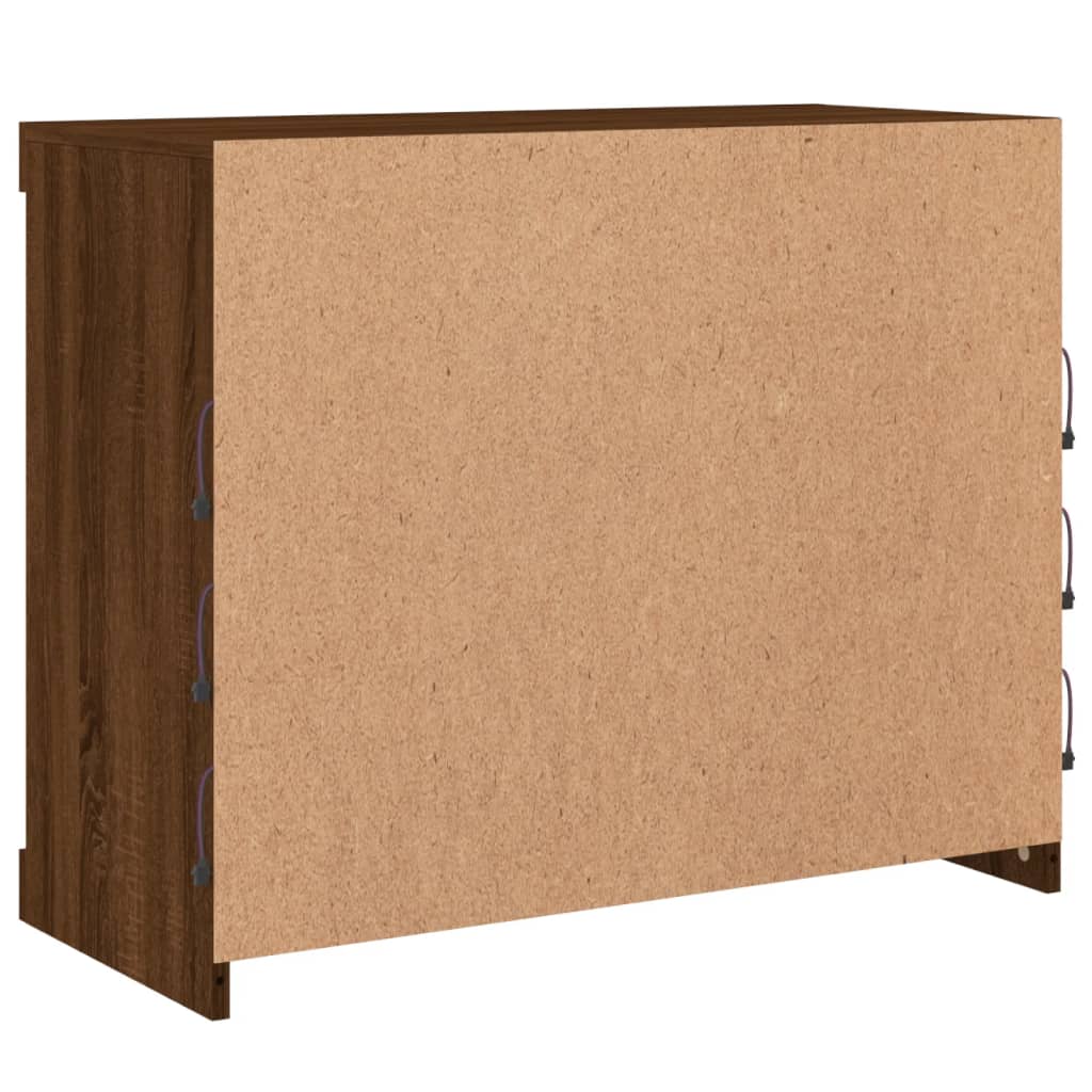 Servantă cu lumini LED, stejar maro, 81x37x67 cm GartenMobel Dekor