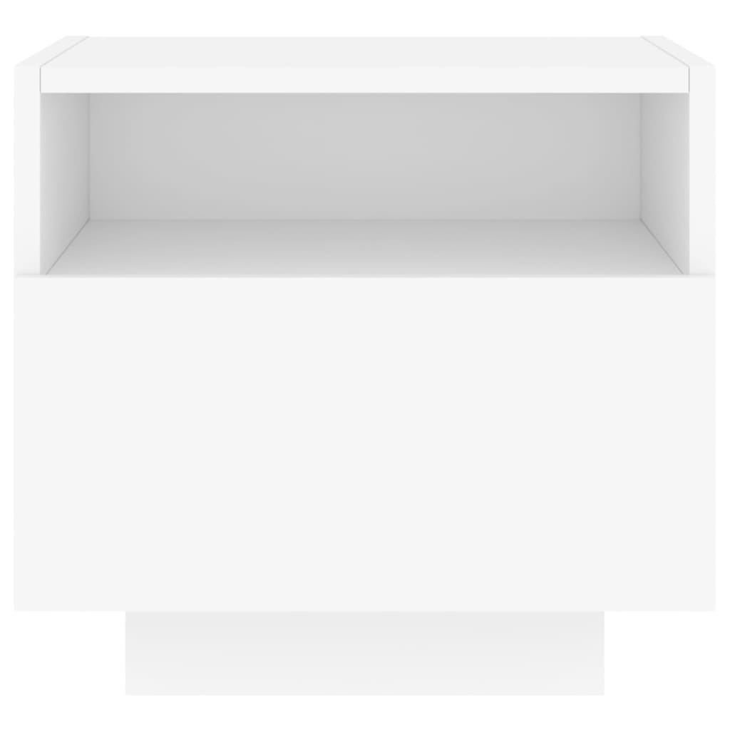 Noptiere cu lumini LED, 2 buc., alb, 40x39x37 cm GartenMobel Dekor