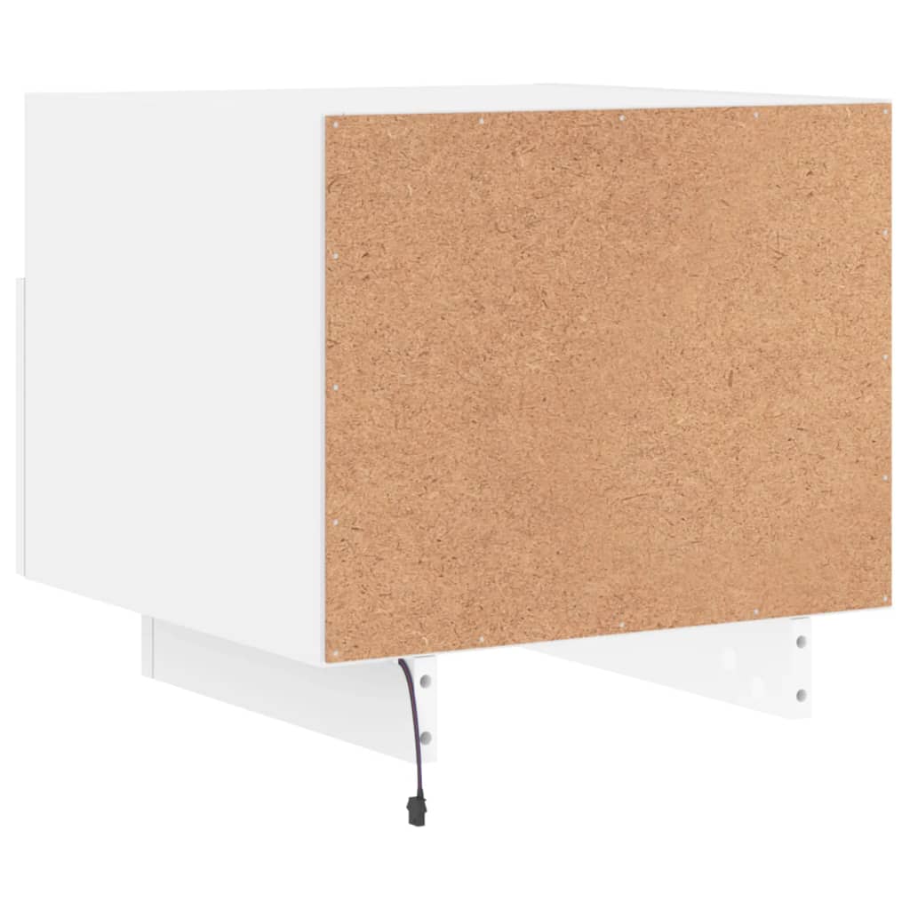 Noptiere cu lumini LED, 2 buc., alb, 40x39x37 cm GartenMobel Dekor