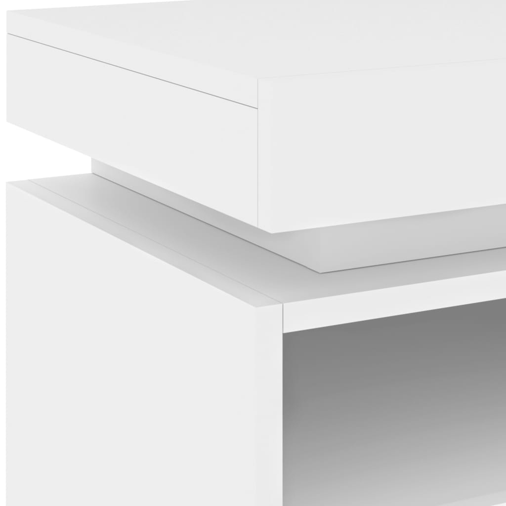 Noptiere cu lumini LED, 2 buc., alb, 40x39x48,5 cm GartenMobel Dekor