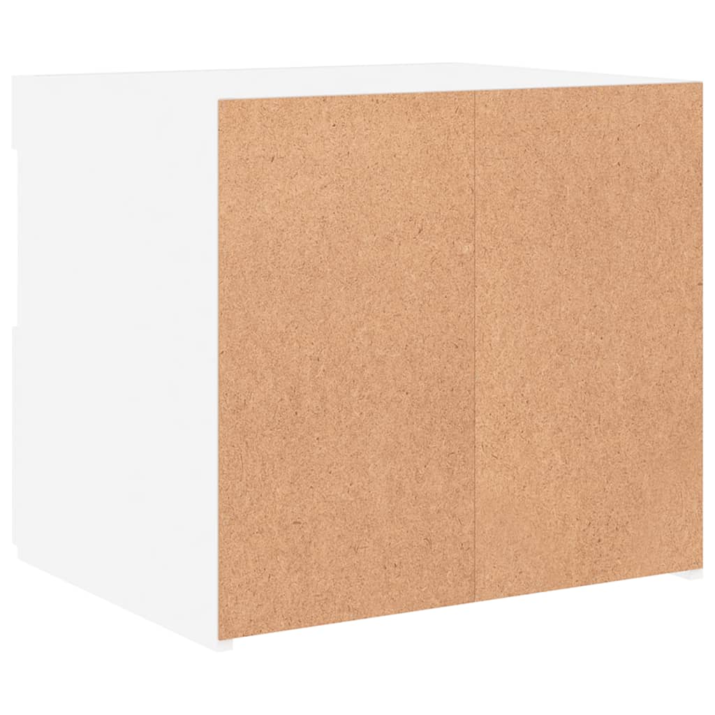 Noptiere cu lumini LED, 2 buc., alb, 50x40x45 cm GartenMobel Dekor