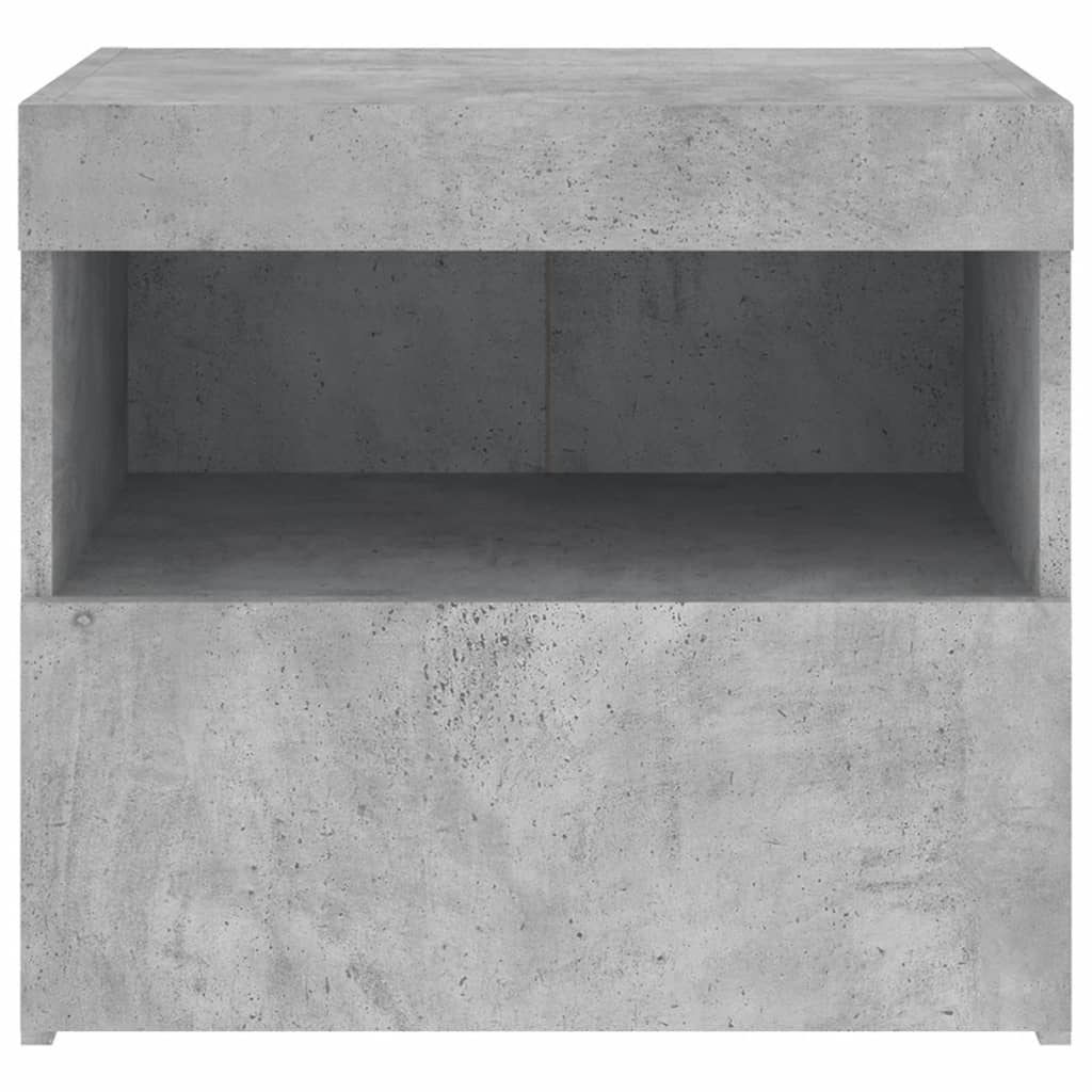Noptiere cu lumini LED, 2 buc., gri beton, 50x40x45 cm GartenMobel Dekor