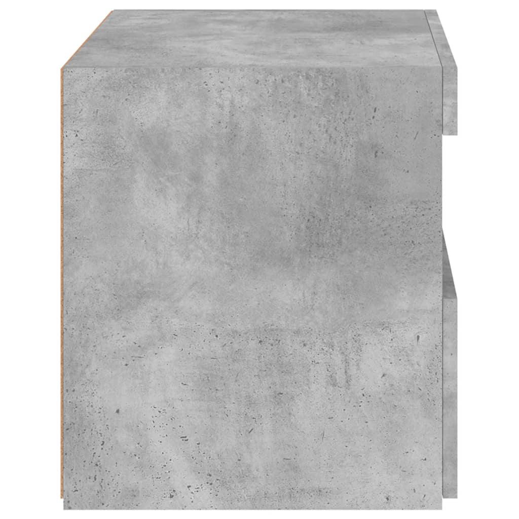 Noptiere cu lumini LED, 2 buc., gri beton, 50x40x45 cm GartenMobel Dekor