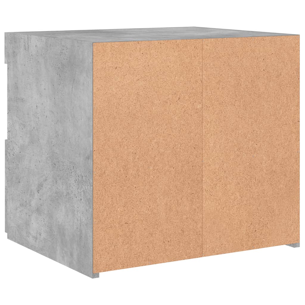 Noptiere cu lumini LED, 2 buc., gri beton, 50x40x45 cm GartenMobel Dekor