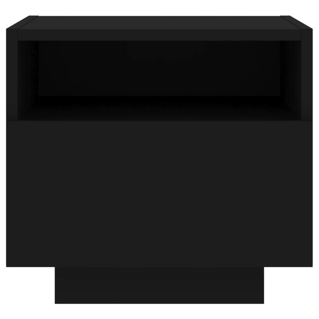 Noptiere cu lumini LED, 2 buc., negru, 40x39x37 cm GartenMobel Dekor