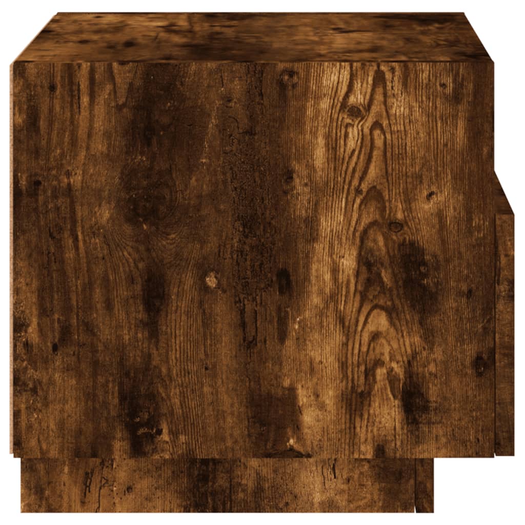 Noptiere cu lumini LED, 2 buc., stejar fumuriu, 40x39x37 cm GartenMobel Dekor