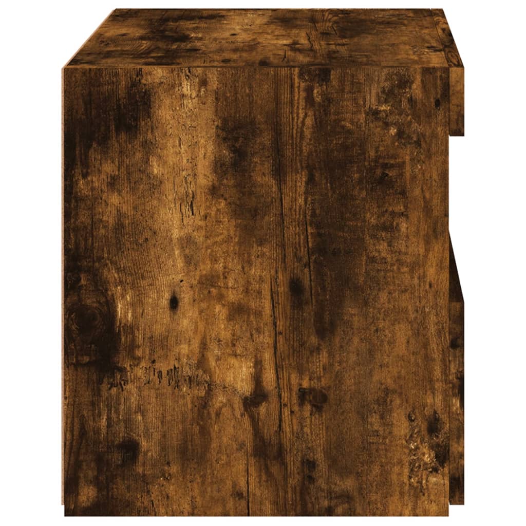 Noptiere cu lumini LED, 2 buc., stejar fumuriu, 50x40x45 cm GartenMobel Dekor