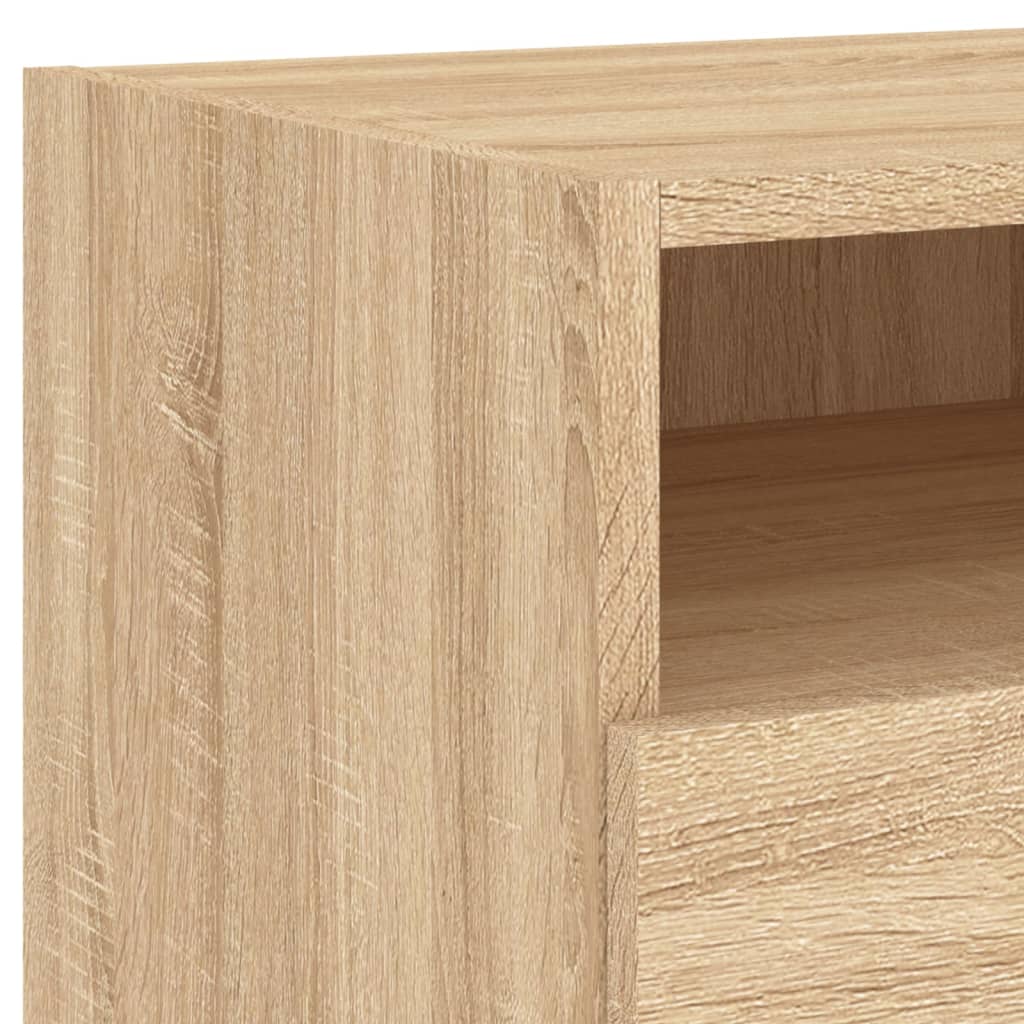 Noptiere cu lumini LED, 2 buc., stejar sonoma, 40x39x37 cm GartenMobel Dekor
