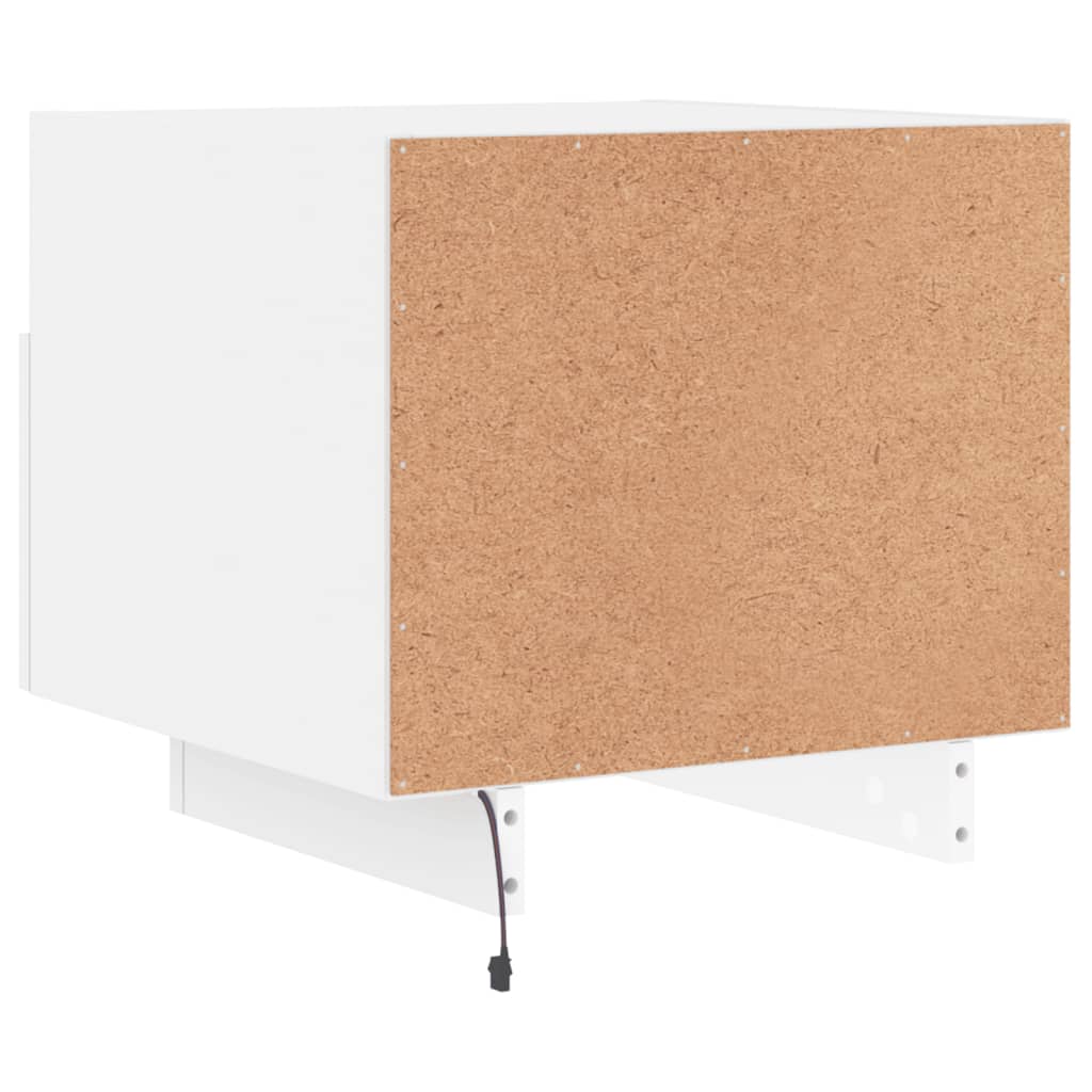 Noptiere cu lumini LED, alb, 40x39x37 cm GartenMobel Dekor