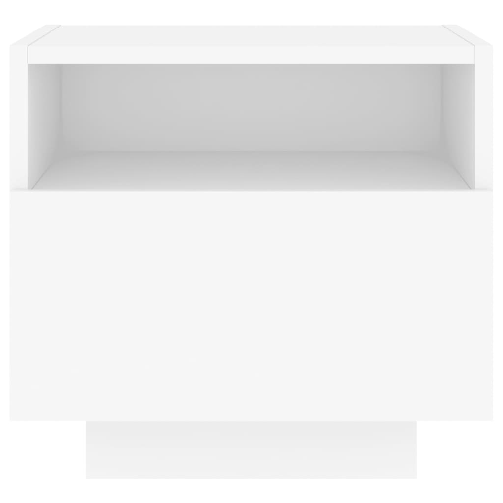 Noptiere cu lumini LED, alb, 40x39x37 cm GartenMobel Dekor