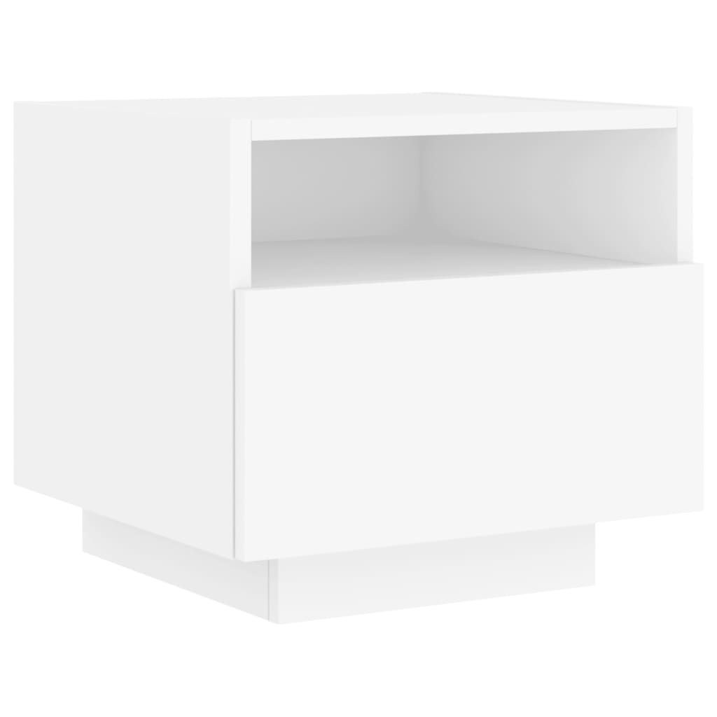 Noptiere cu lumini LED, alb, 40x39x37 cm GartenMobel Dekor