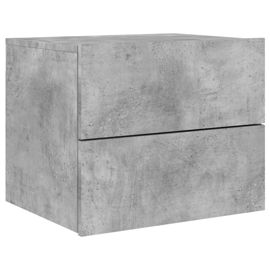 Noptiere montate pe perete cu lumini LED, 2 buc., gri beton GartenMobel Dekor