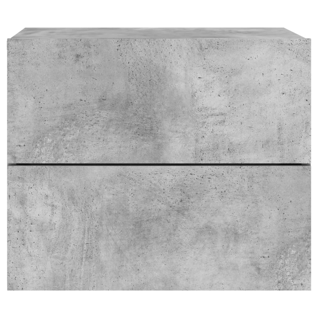 Noptiere montate pe perete cu lumini LED, 2 buc., gri beton GartenMobel Dekor