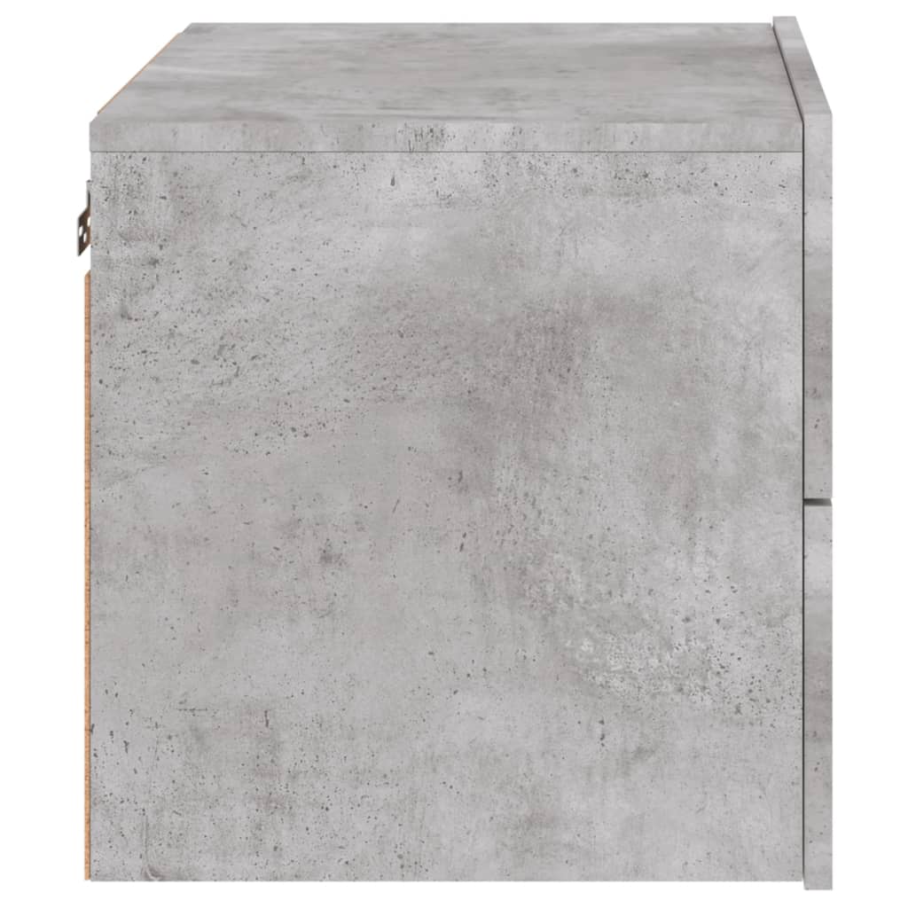Noptiere montate pe perete cu lumini LED, 2 buc., gri beton GartenMobel Dekor