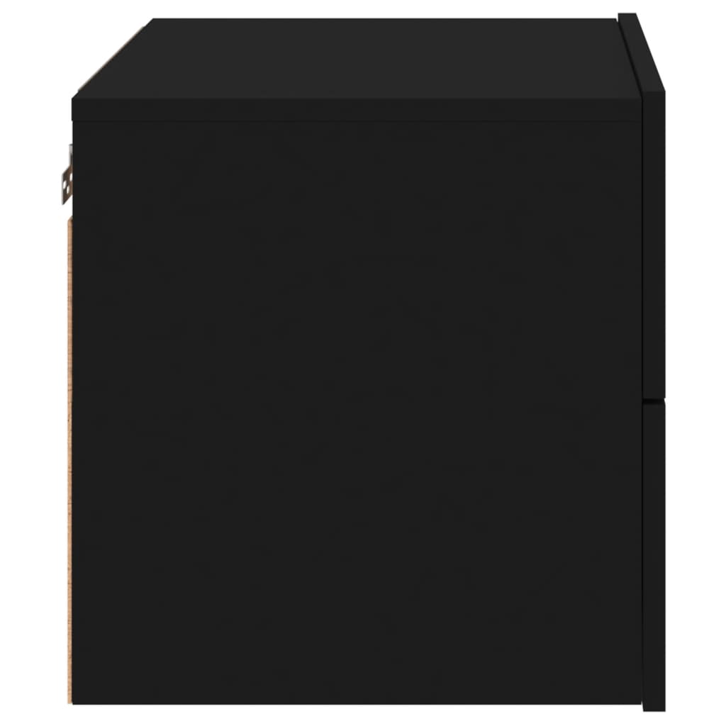 Noptiere montate pe perete cu lumini LED, 2 buc., negru GartenMobel Dekor