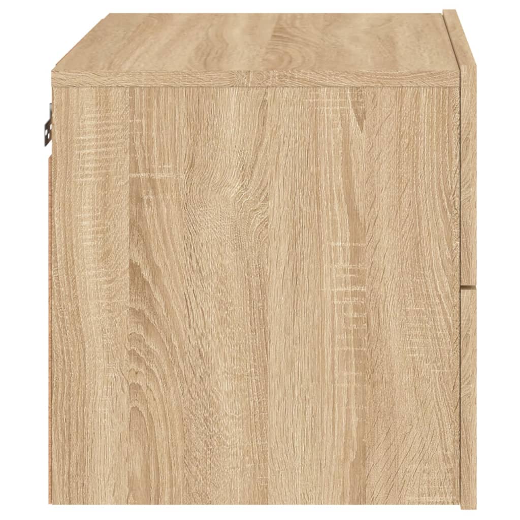 Noptiere montate pe perete cu lumini LED, 2 buc., stejar sonoma GartenMobel Dekor