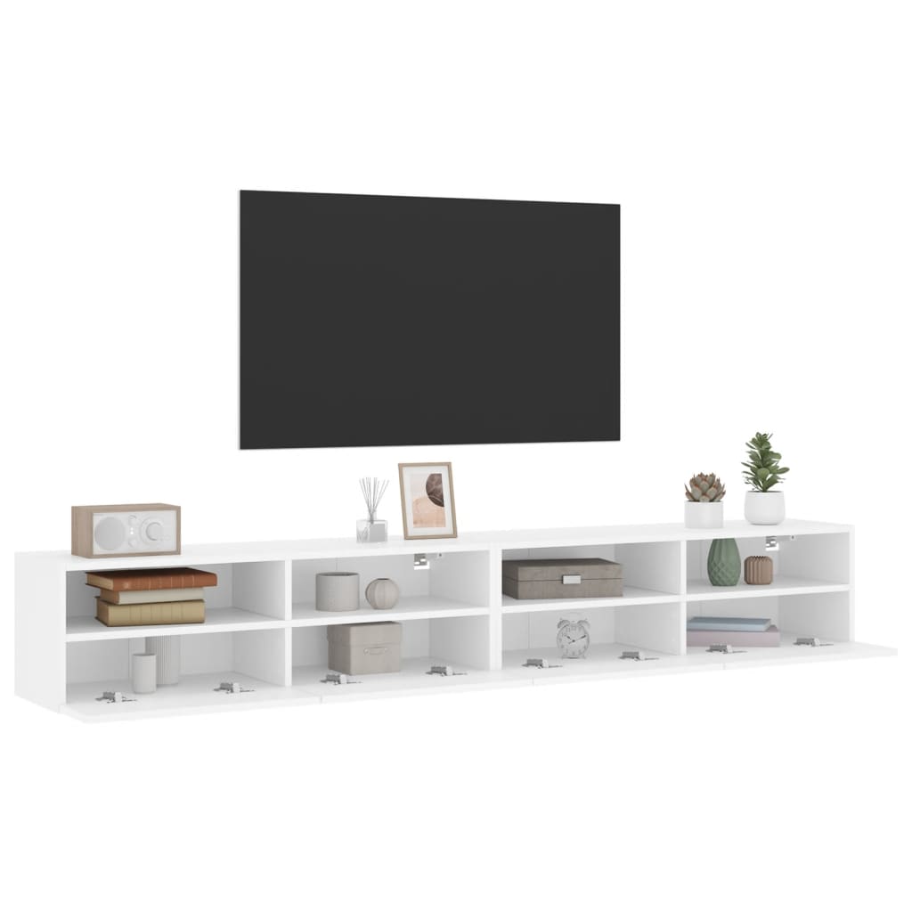 Dulapuri TV de perete 2 buc. alb 100x30x30 cm lemn compozit GartenMobel Dekor