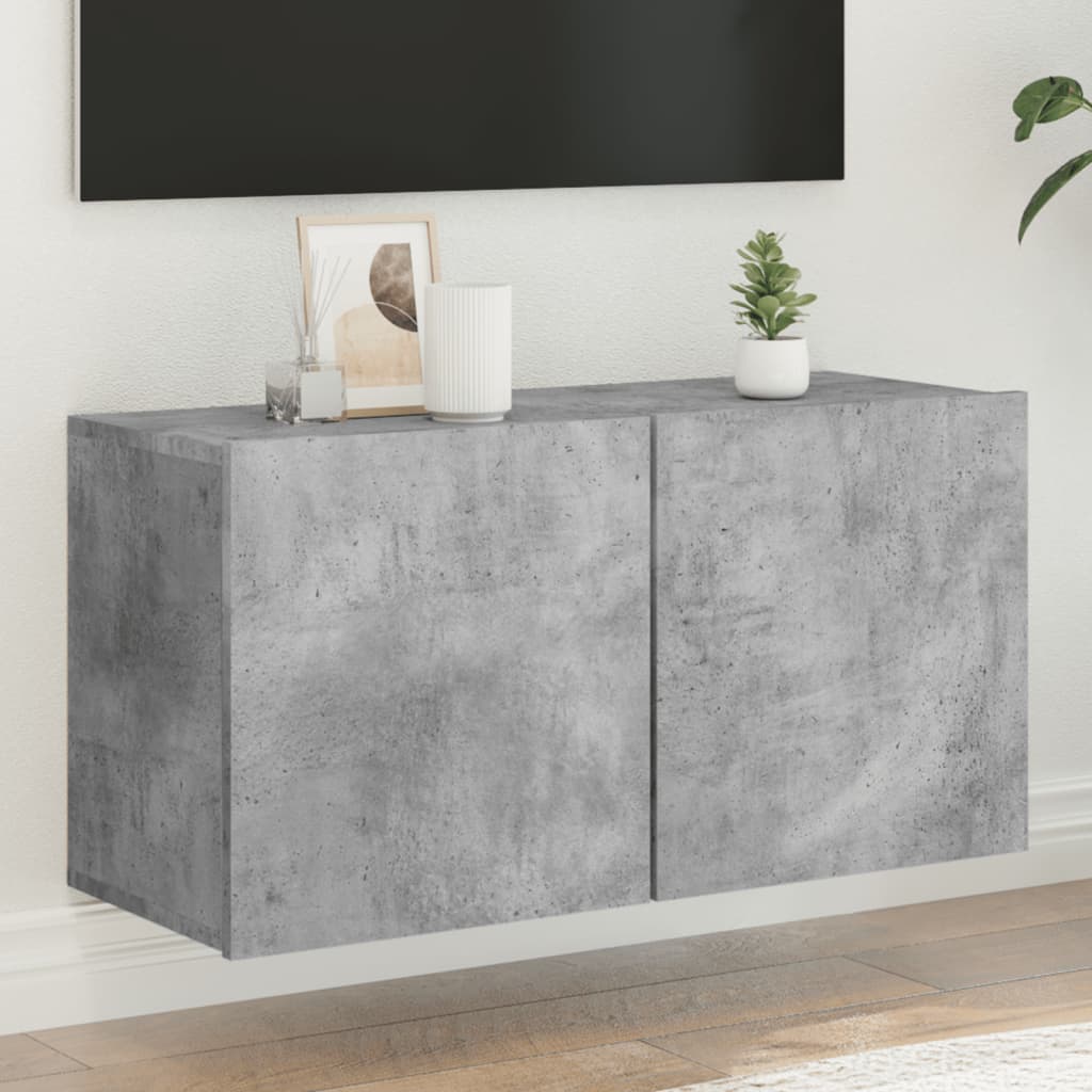 Comodă TV de perete, gri beton, 80x30x41 cm GartenMobel Dekor