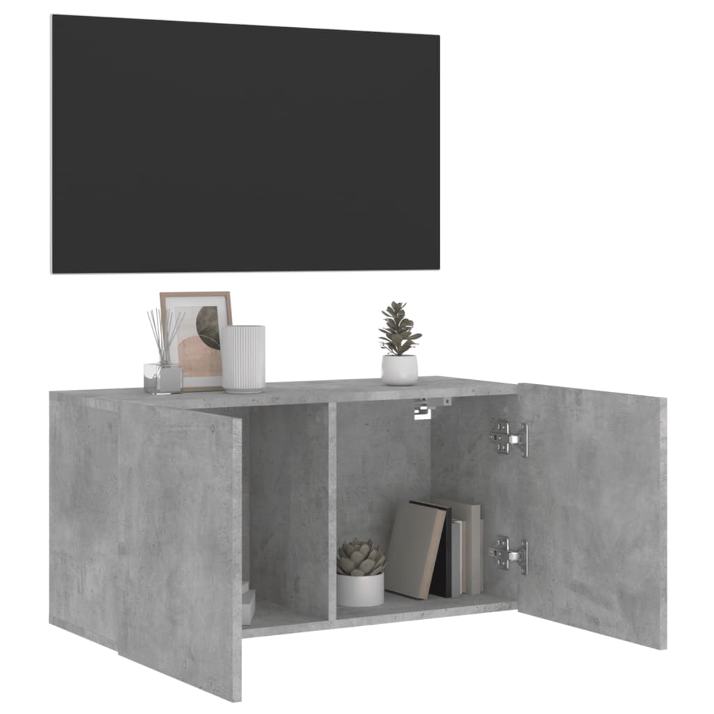 Comodă TV de perete, gri beton, 80x30x41 cm GartenMobel Dekor