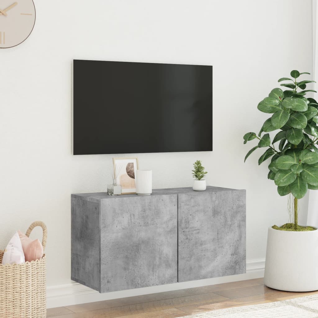 Comodă TV de perete, gri beton, 80x30x41 cm GartenMobel Dekor
