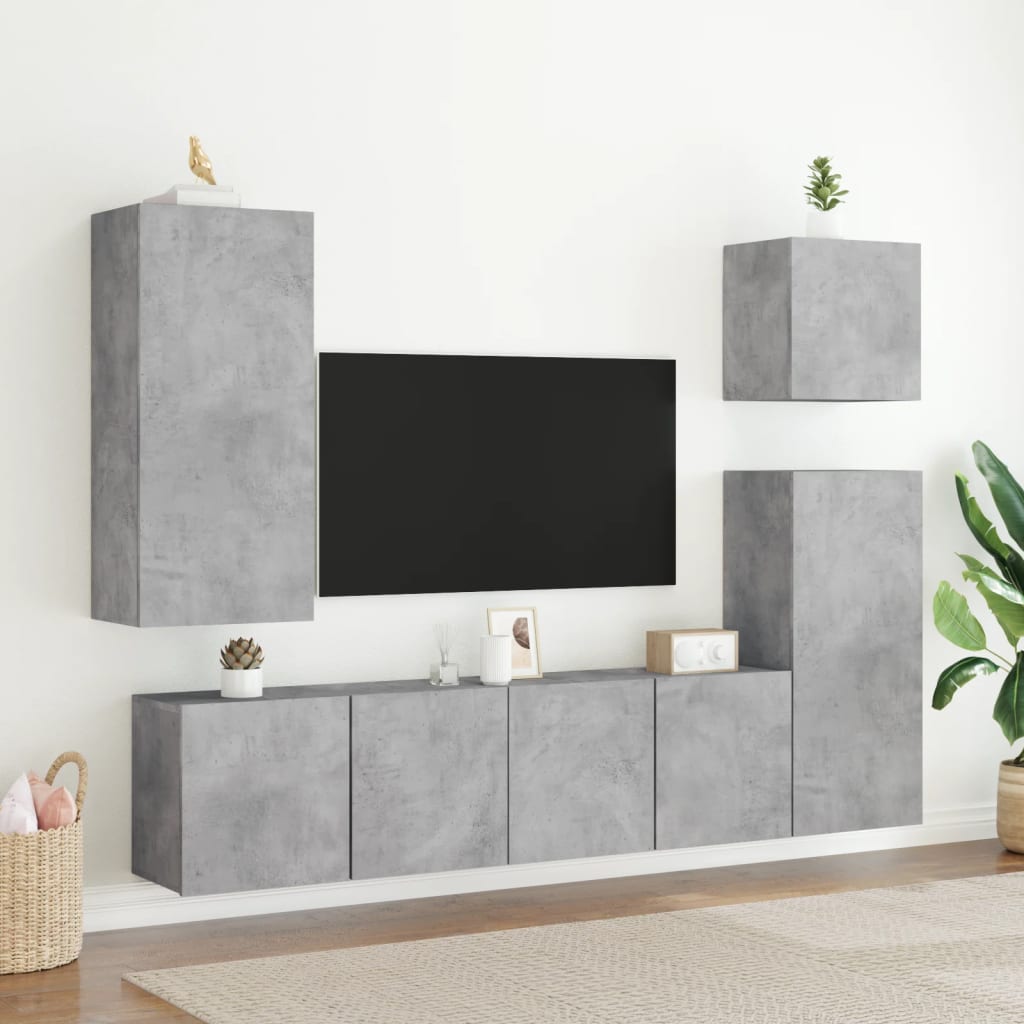 Comodă TV de perete, gri beton, 80x30x41 cm GartenMobel Dekor