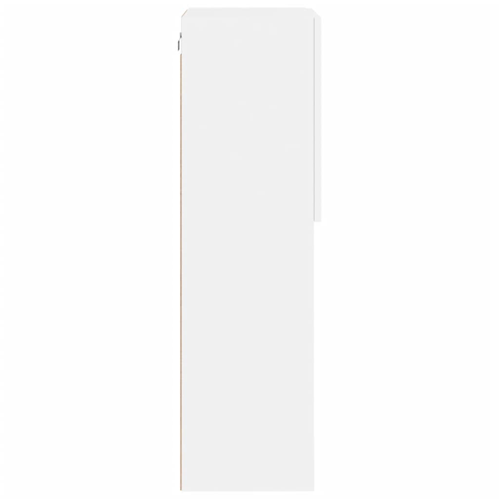 Comodă TV cu lumini LED, alb, 40,5x30x102 cm GartenMobel Dekor