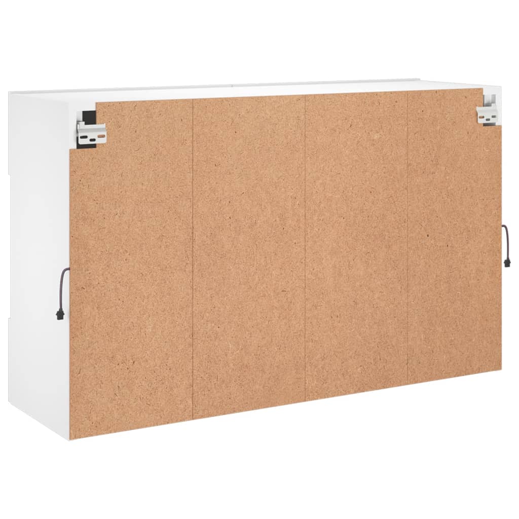 Comodă TV de perete cu lumini LED, alb, 98,5x30x60,5 cm GartenMobel Dekor