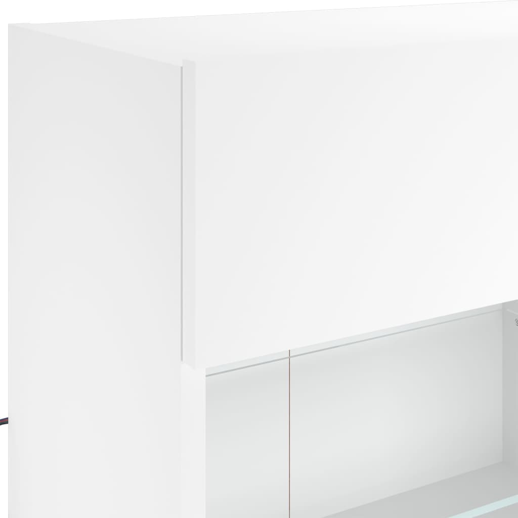 Comodă TV de perete cu lumini LED, alb, 98,5x30x60,5 cm GartenMobel Dekor